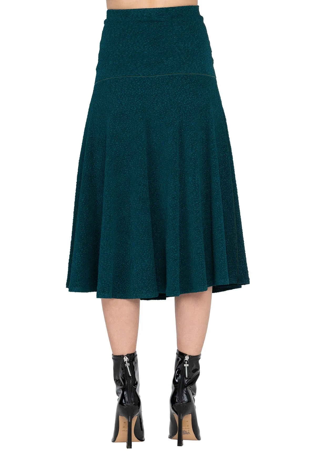 2 Panel Double Wide Waist Band Boot Length Flair Skirt