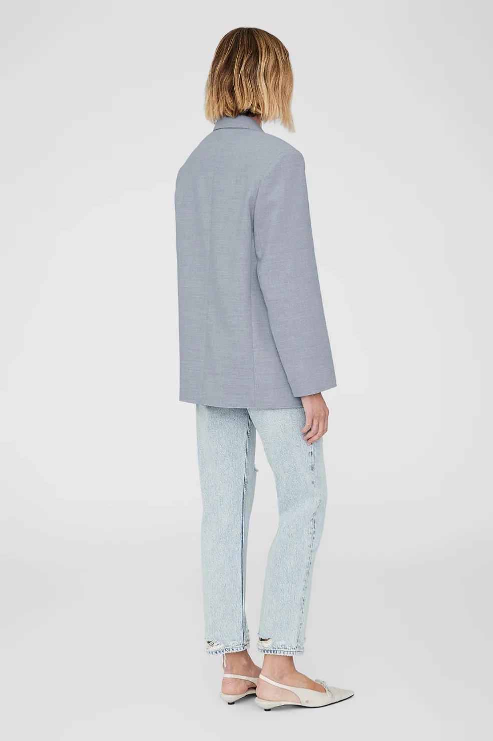 Anine Bing  Quinn Blazer in Steel Blue