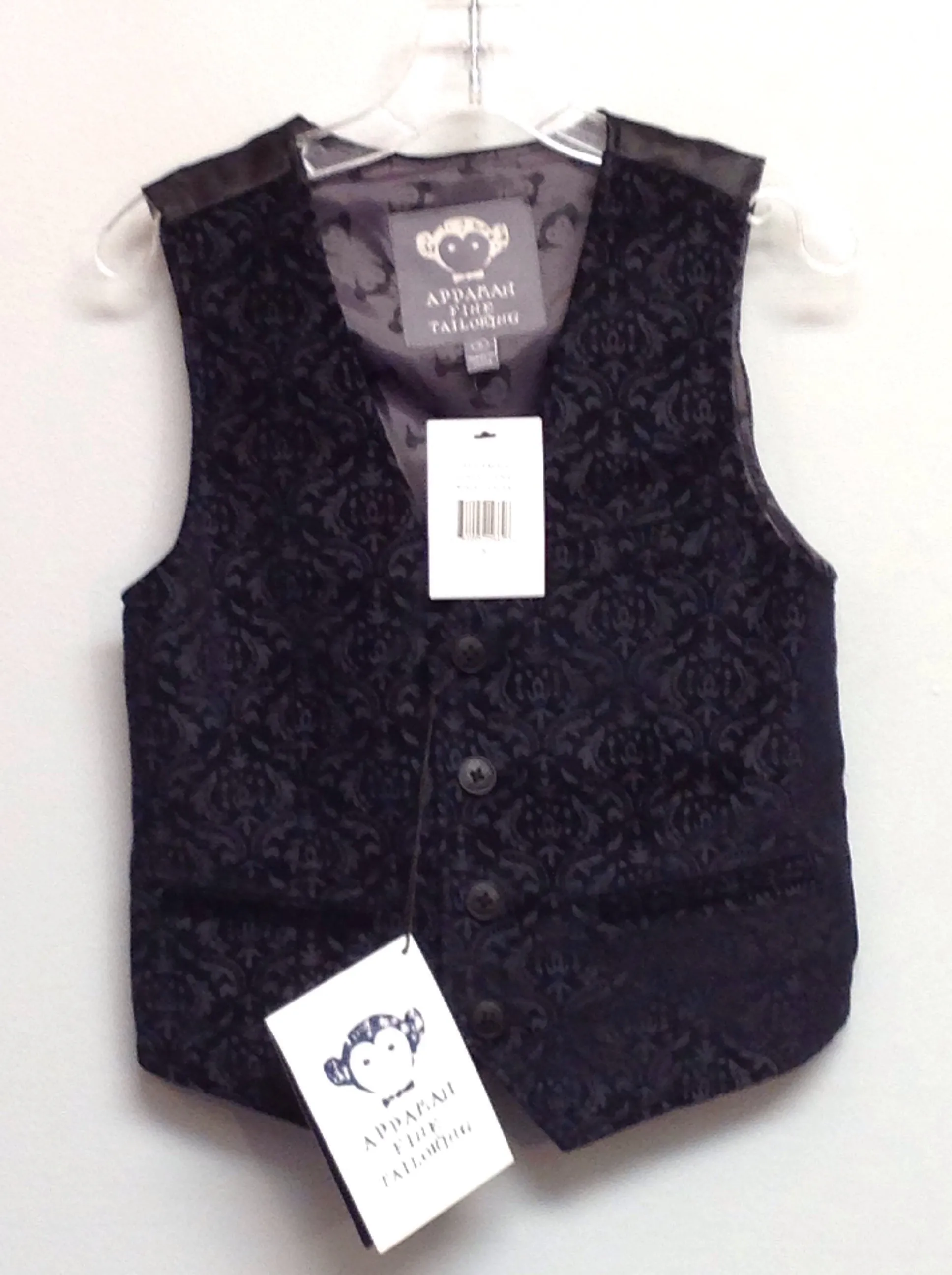 appaman Size 5 Black Damask Velvet Boys Sweaters & Vests
