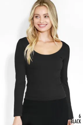 black long sleeve ribbed top