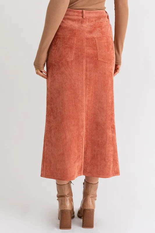 Chic Casual Stylish Fashion Cord Maxi Skirt
