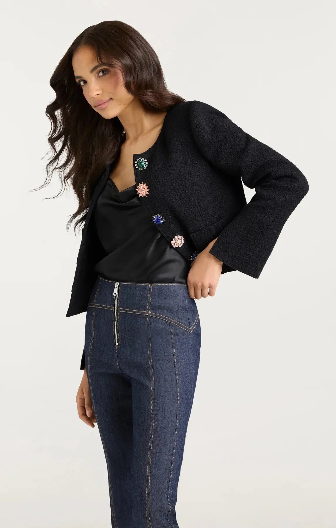 Sure! Heres an optimized title with modifiers for the Cinq a Sept Randi Jacket:

Luxe Womens Cinq a Sept Randi Jacket - Stylish Tailored Blazer