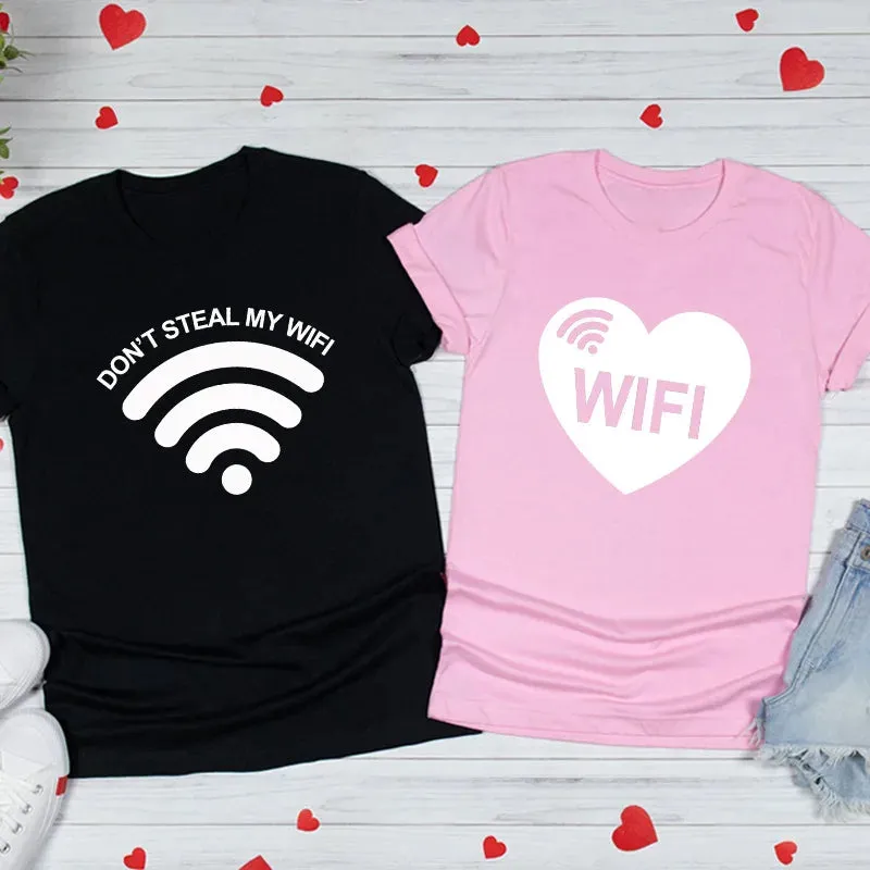 Don't Steal my Wifi Couple Shirts