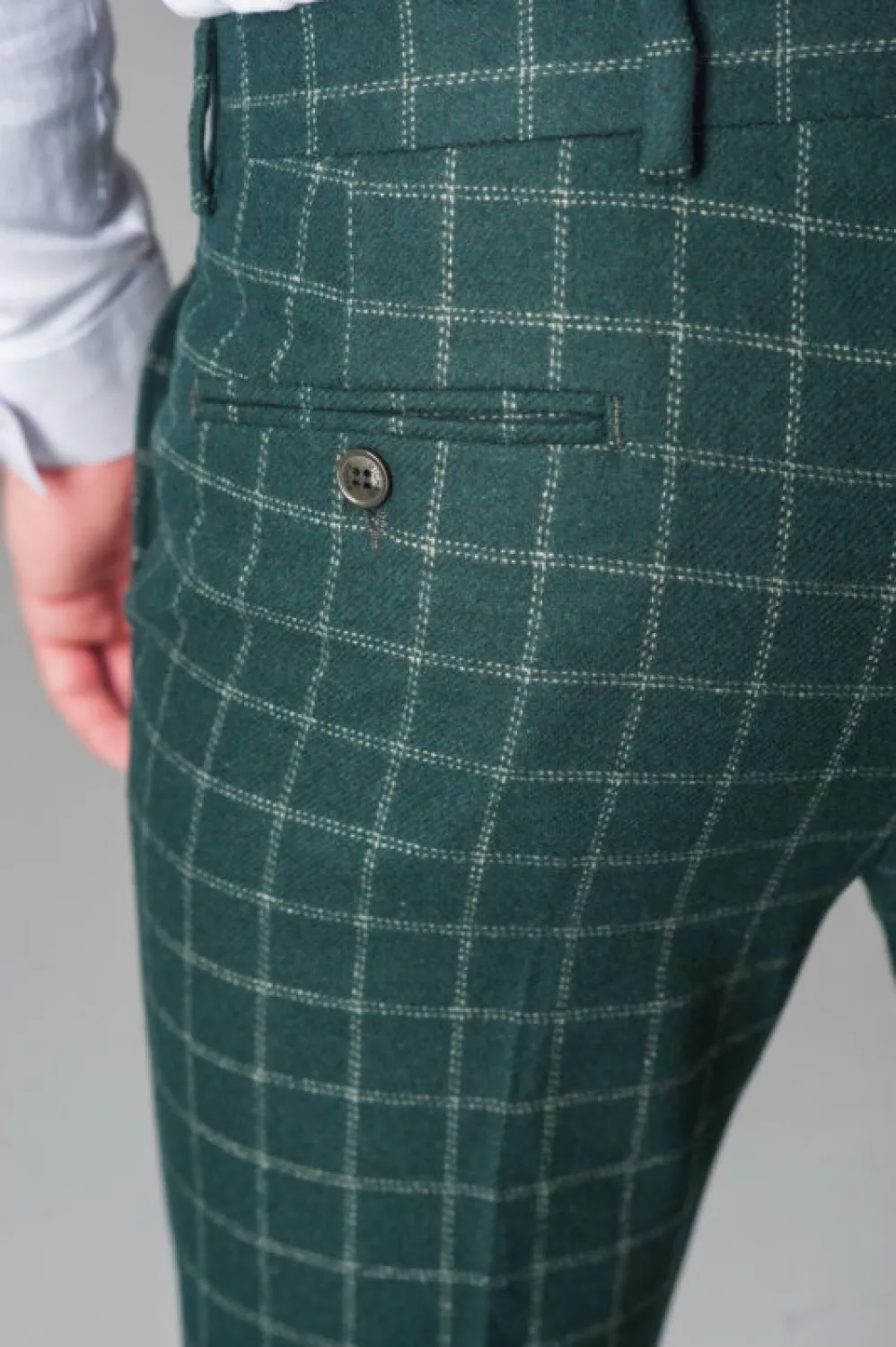 Fashion Men's Suit Pants Plaid Regular Fit Trousers