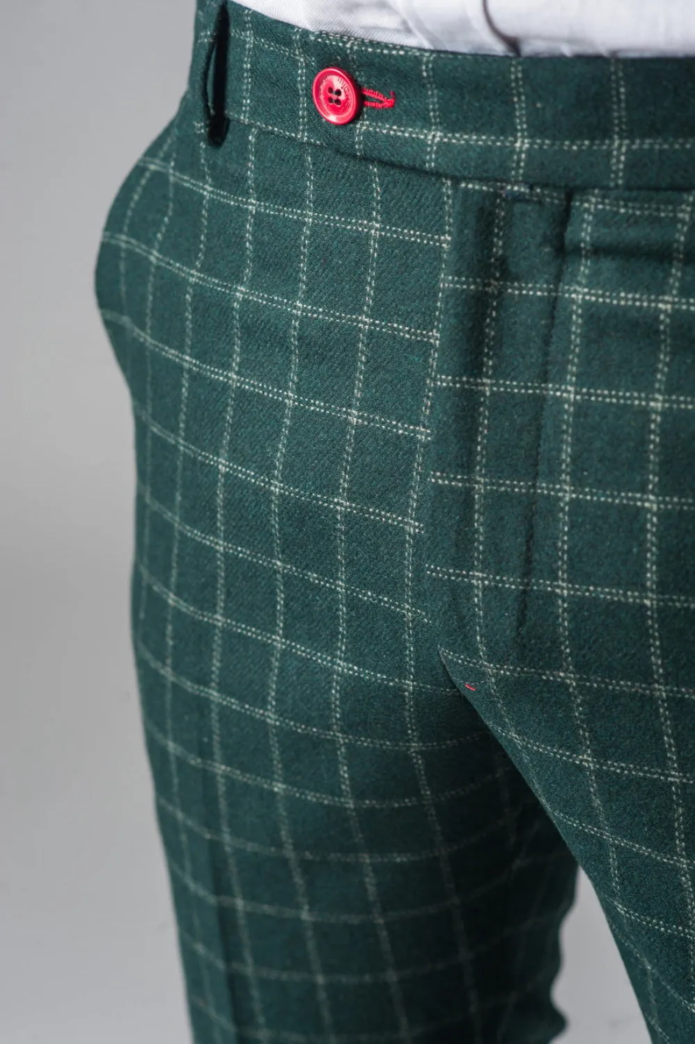 Fashion Men's Suit Pants Plaid Regular Fit Trousers