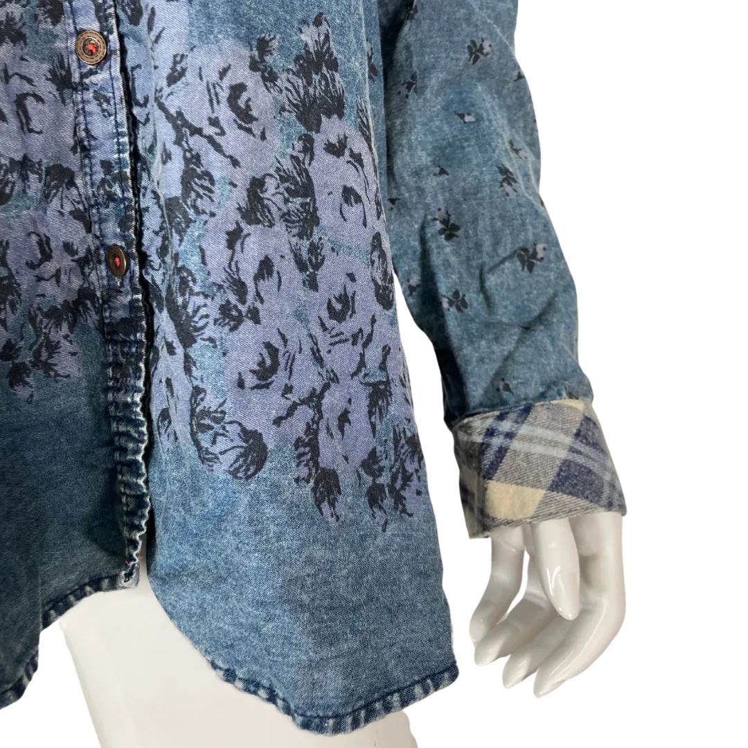 Free People Casual Denim Shirt