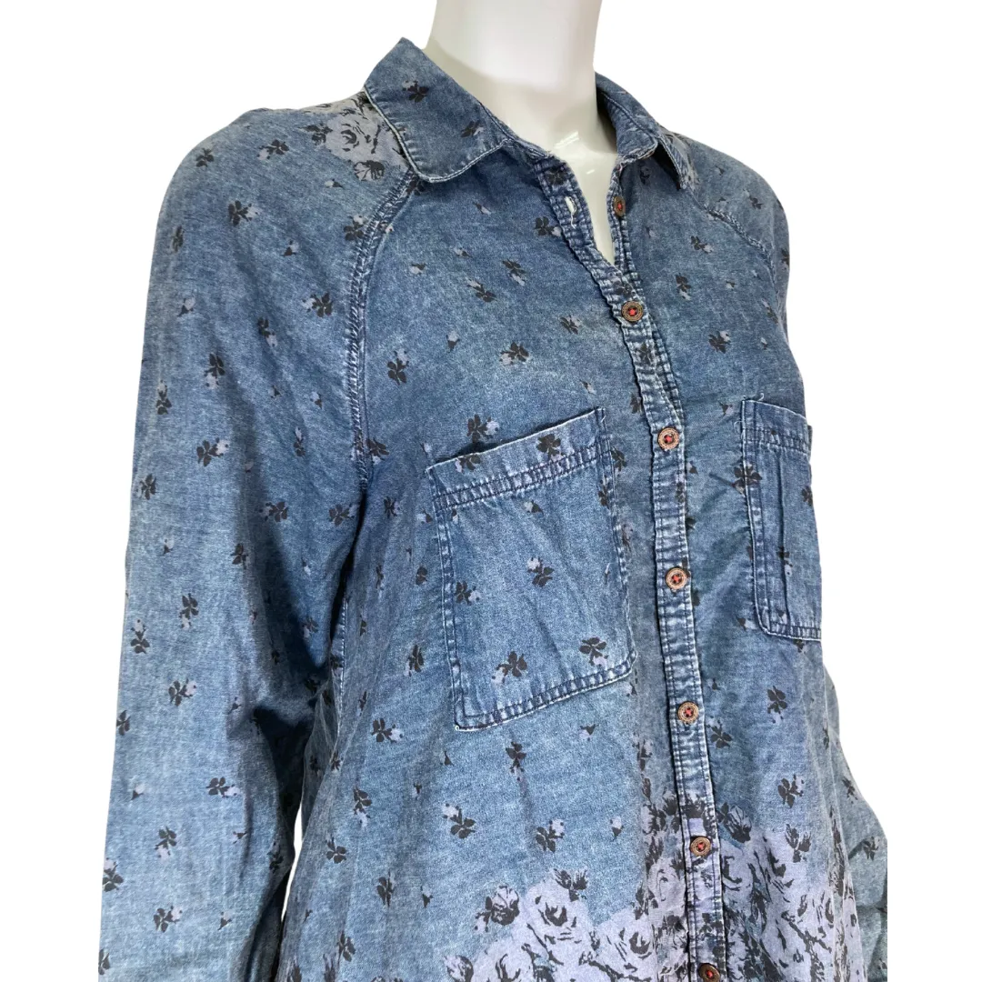 Free People Casual Denim Shirt