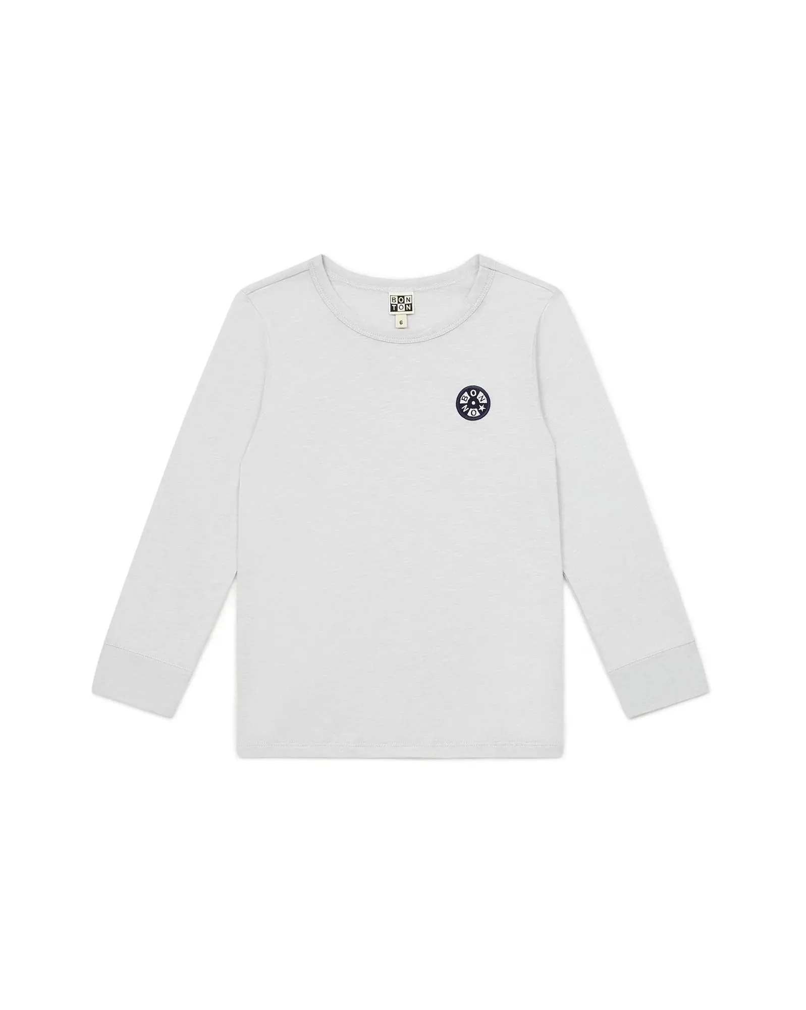 Long Sleeve Organic Cotton Tshirt in Gris Illusion