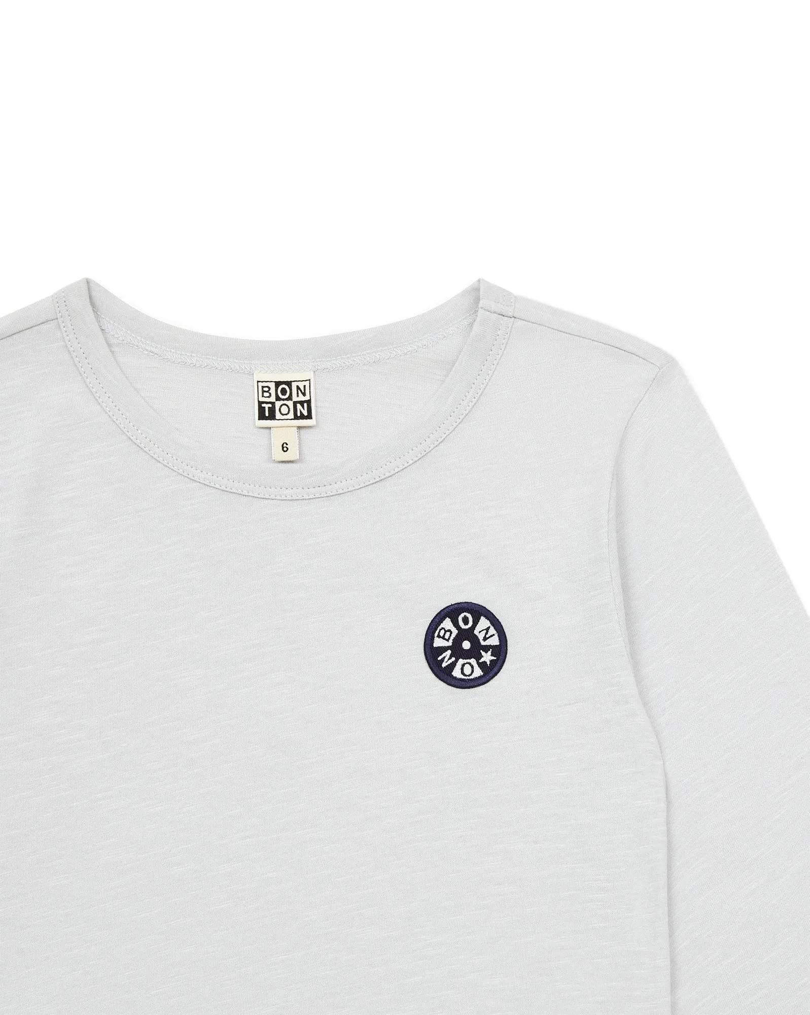 Long Sleeve Organic Cotton Tshirt in Gris Illusion