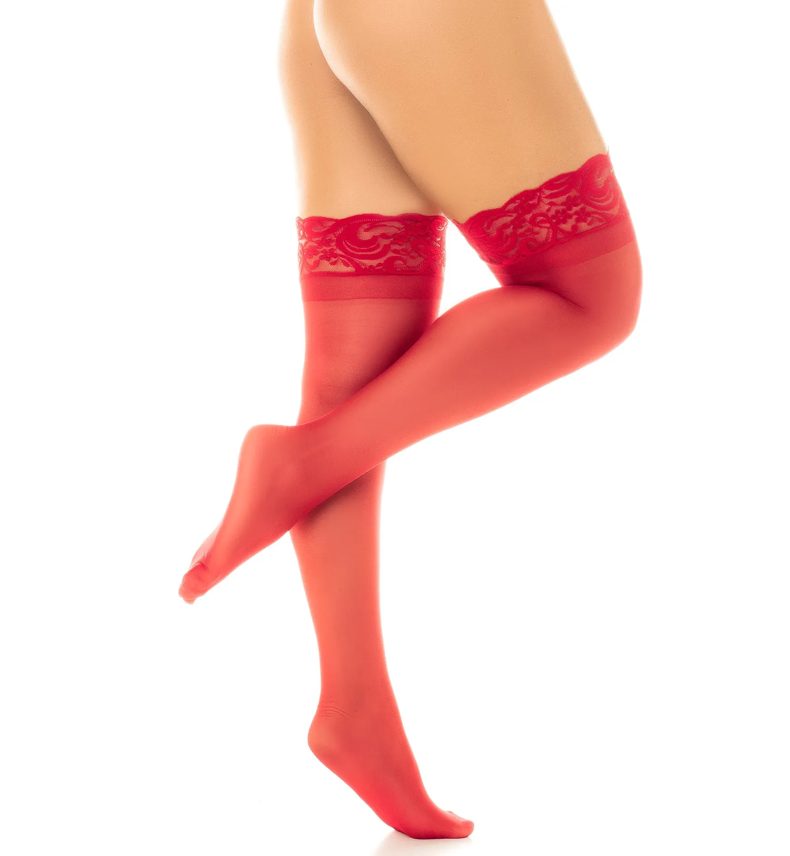 Mapale Zoe Sheer Thigh Highs (1108) - Red