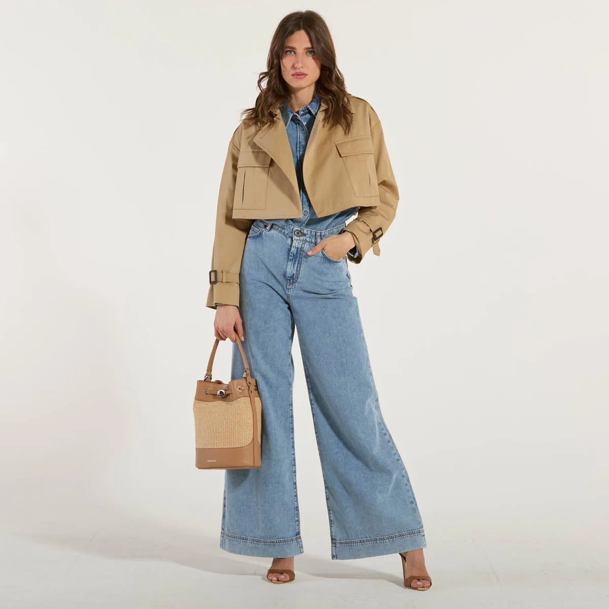 Maxmara trench in puro cotone beige