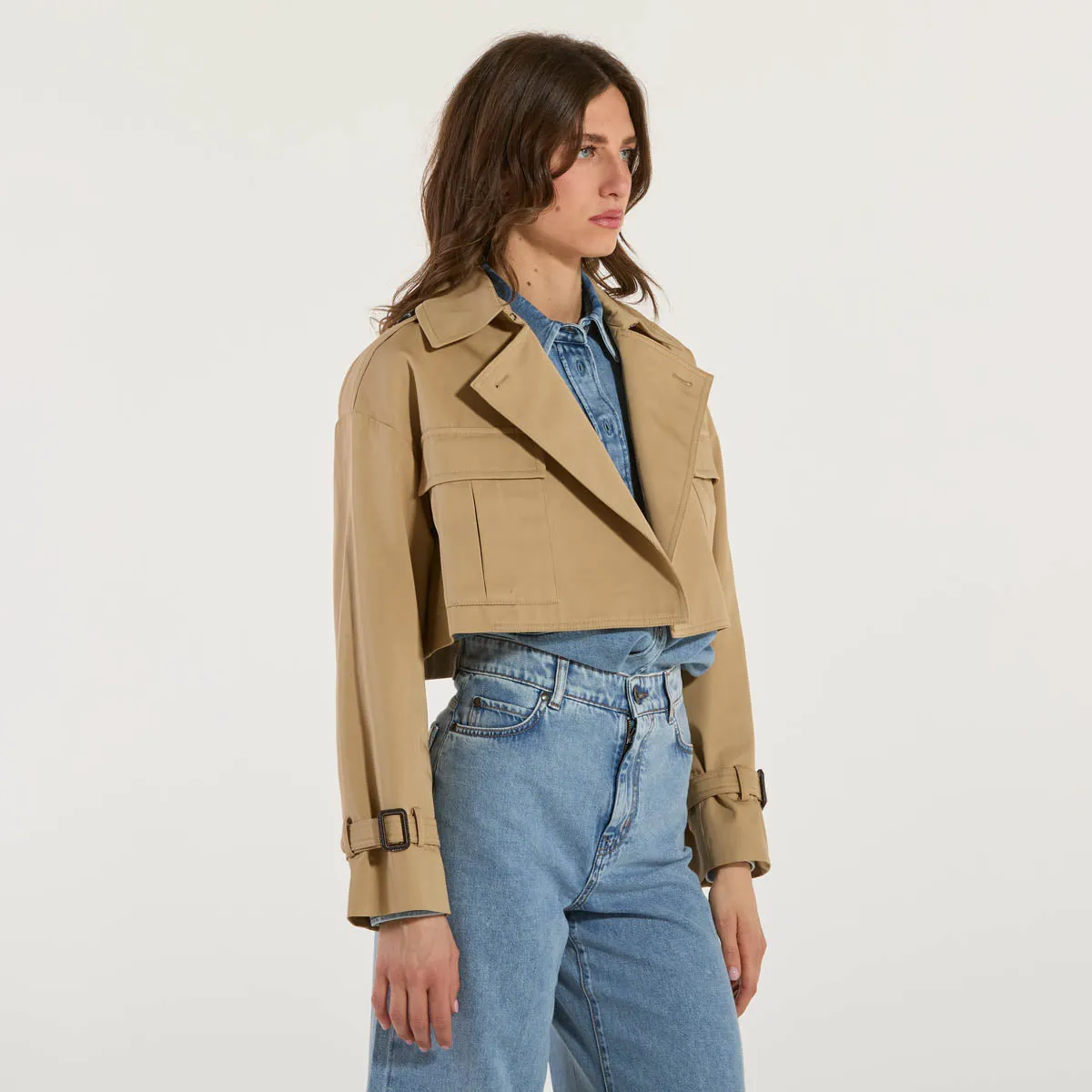 Maxmara trench in puro cotone beige
