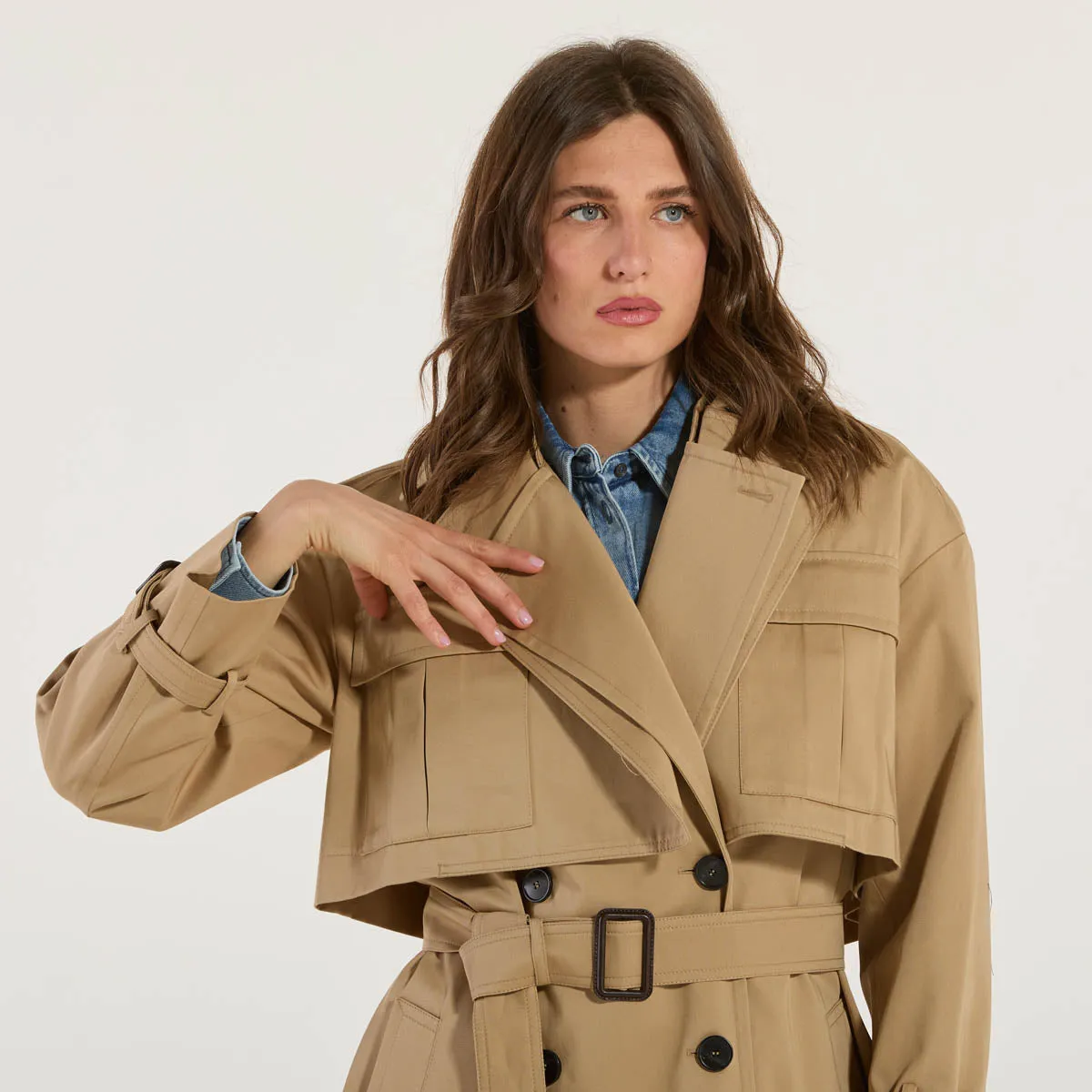 Maxmara trench in puro cotone beige