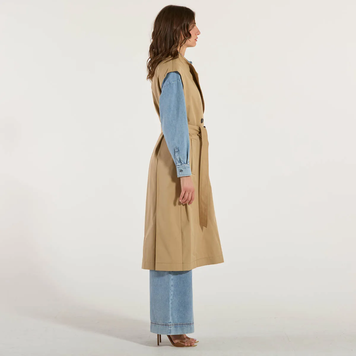 Maxmara trench in puro cotone beige