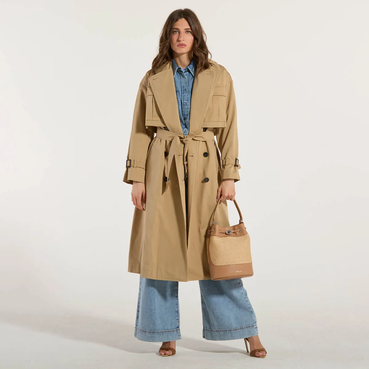 Maxmara trench in puro cotone beige