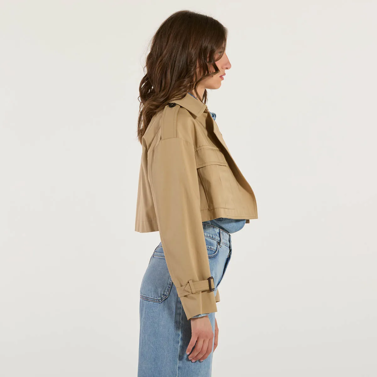 Maxmara trench in puro cotone beige