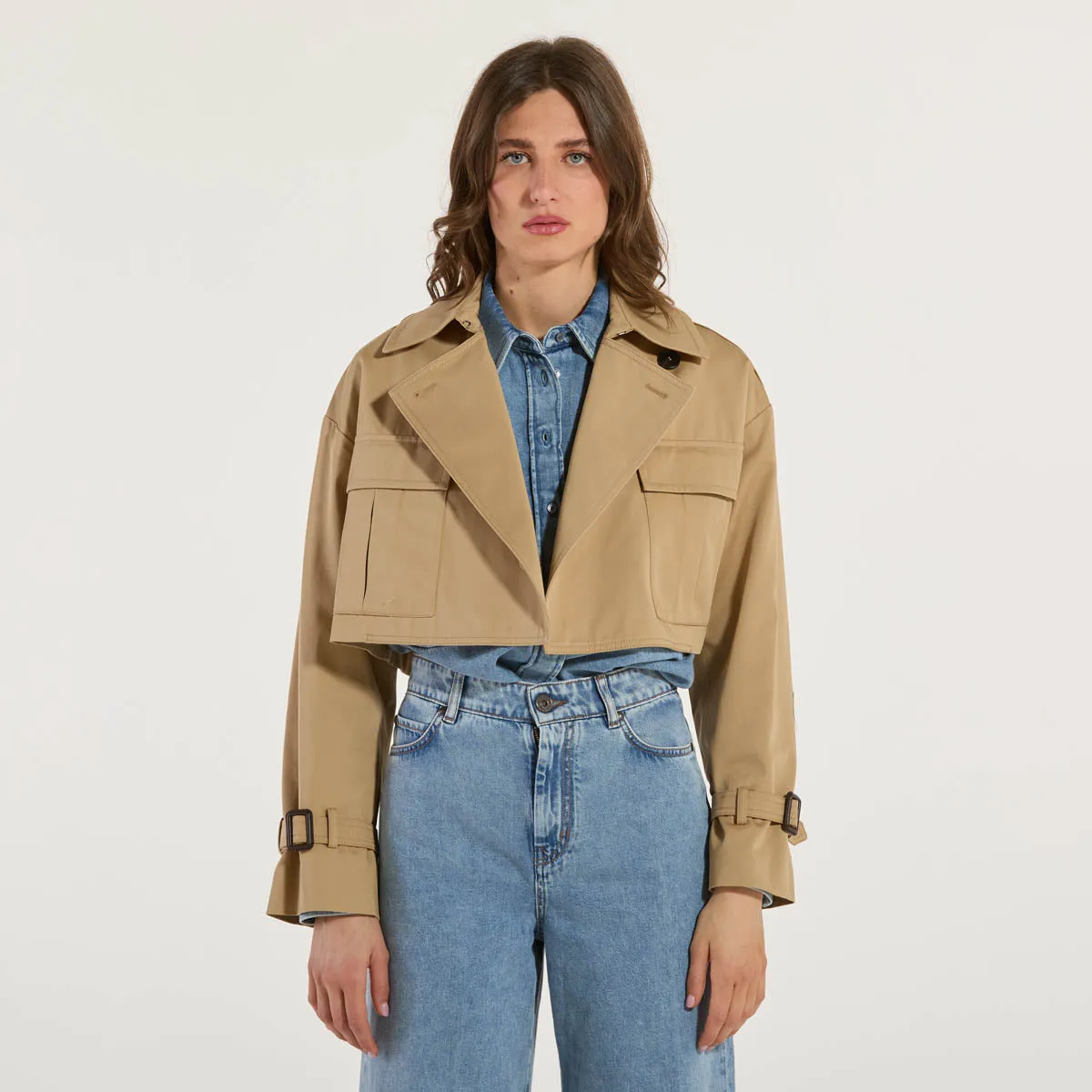 Maxmara trench in puro cotone beige