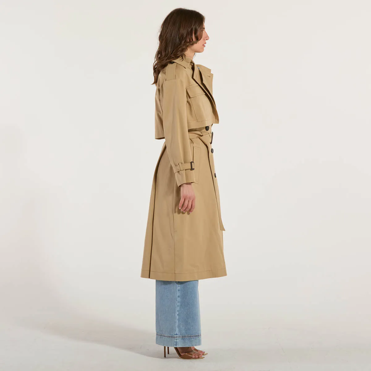 Maxmara trench in puro cotone beige