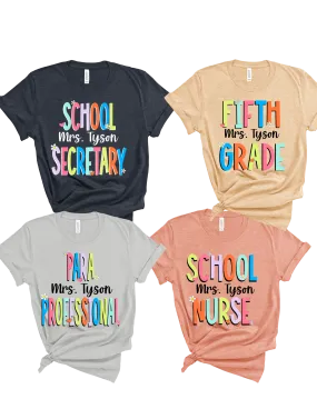 Personalized Grade Level Team Split shirt