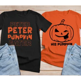 Peter Peter Pumpkin eater halloween couple shirt