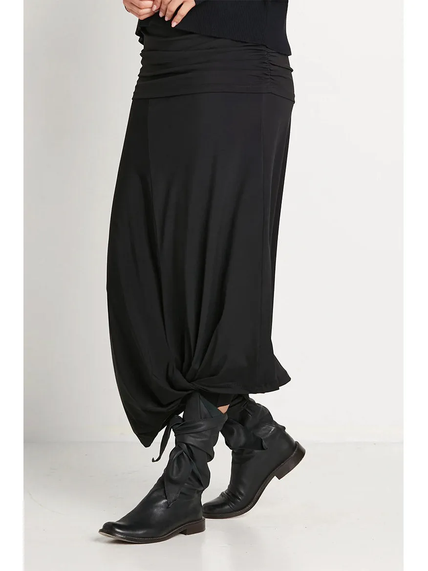 Planet by Lauren G Matte Jersey Twist Skirt in Black