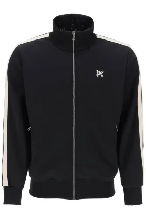 "track sweatshirt with contrasting bands PMBD058R24FAB001 BLACK OFF WHITE