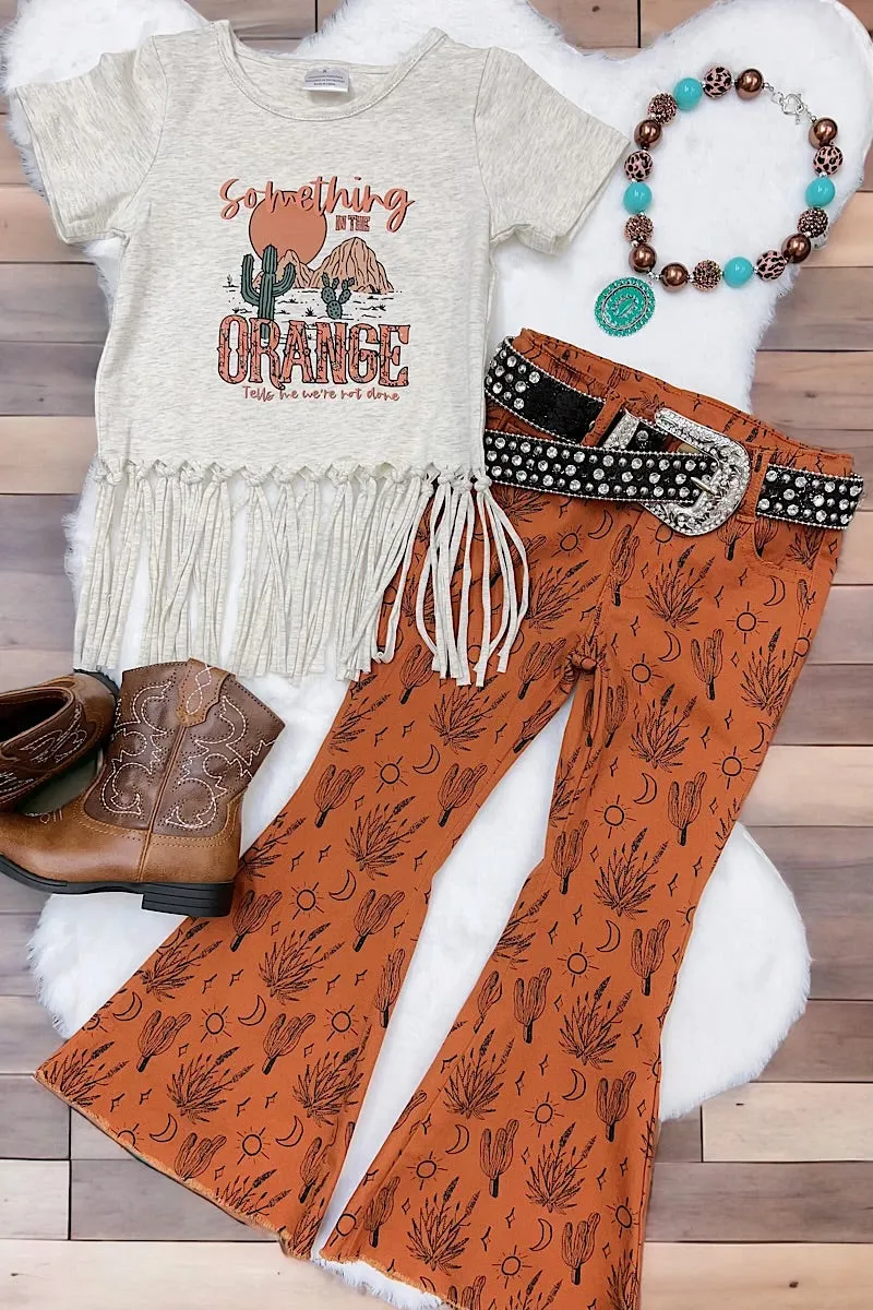 SUNSET COUNTRY PRINTED BOOTCUT DENIM PANTS. PNG15153006-AMY